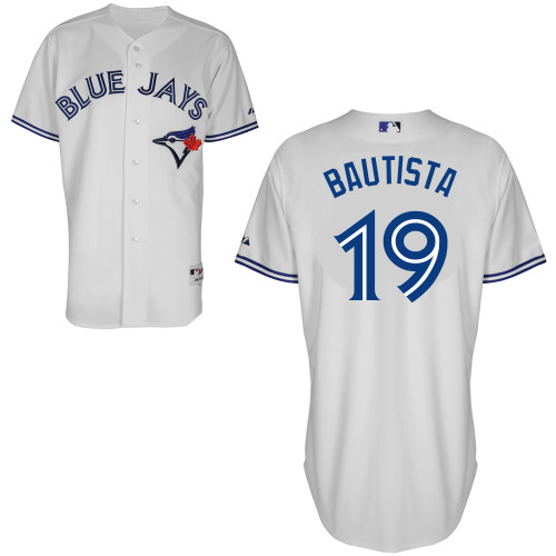Jose Bautista #19 MLB Jersey-Toronto Blue Jays Men's Authentic Home White Cool Base Baseball Jersey
